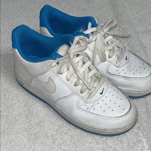 Nike White and Blue Athletic Shoes